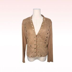 CASHÉ Vintage Knit Tan Jacket (Sz L)